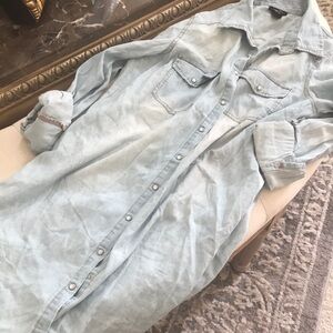 Light Blue Denim Shirt Dress